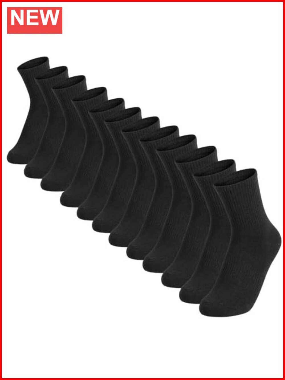12 Pack Crew Socks Cushioned Cotton Athletic Hiking Running Socks